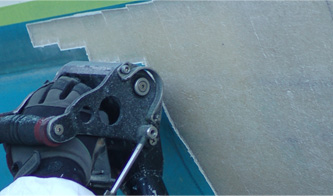 Step one: The contaminated laminate is removed